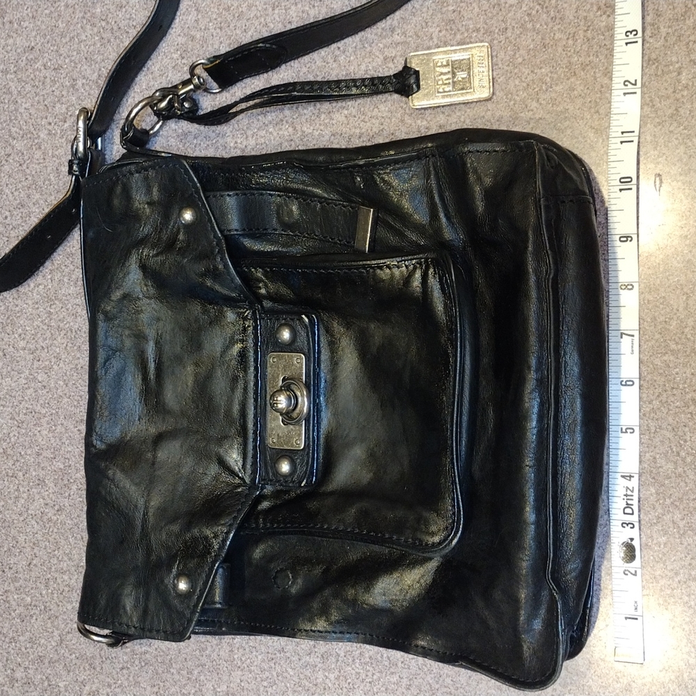 🔥Frye Black Leather Cross Body Bag Purse 💥 - Picture 12 of 16